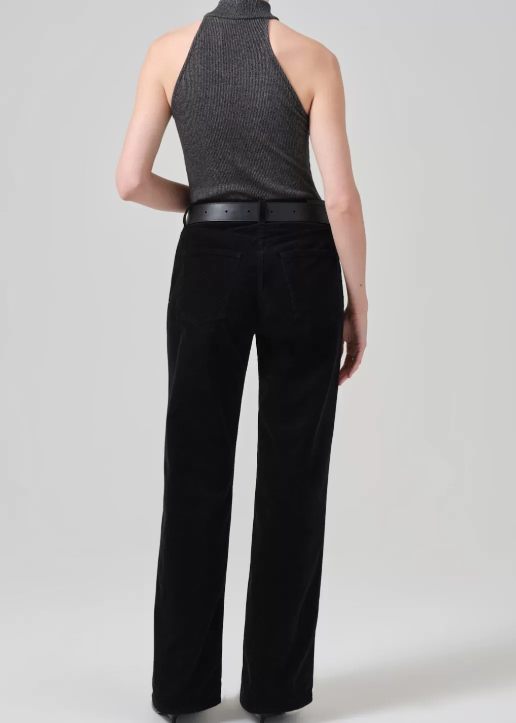 Citizens Of Humanity Annina High Rise Wide Leg 33" Corduroy Black Shop